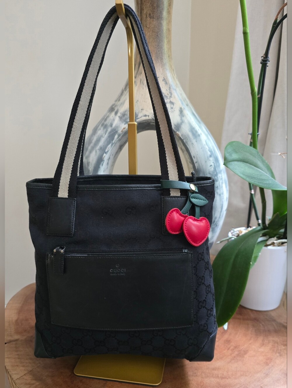Gucci Black Canvas Shoulder Bag